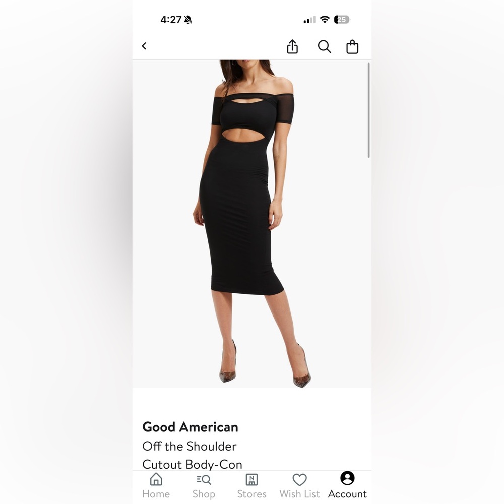 Good American Black Cowl Neck Maxi Dress